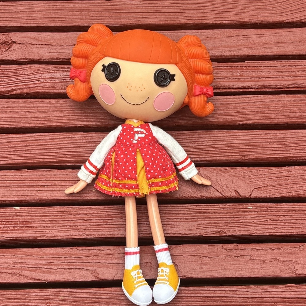 LALALOOPSY DOLL PEPPY  POMPOMS 13" 2010 Dirt Clod Orange Pigtails Varsity Cheer